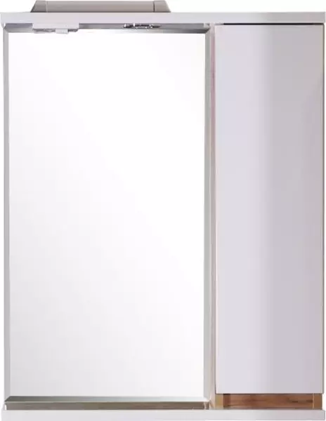 Зеркало с шкафчиком «ASB-Woodline» Марко 60 с подсветкой белый/дуб золотой правый