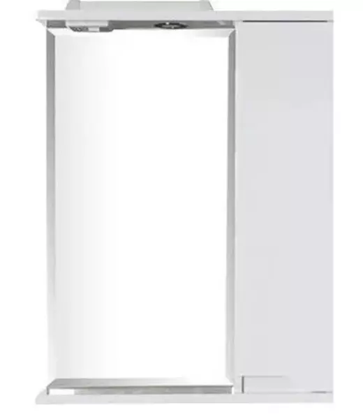 Зеркало с шкафчиком «ASB-Woodline» Бари 60 с подсветкой белый правый