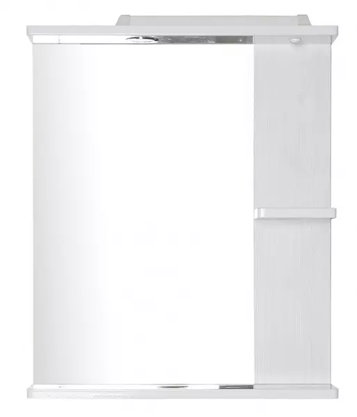 Зеркало «ASB-Woodline» Орхидея 60 с подсветкой белое/северное дерево правое