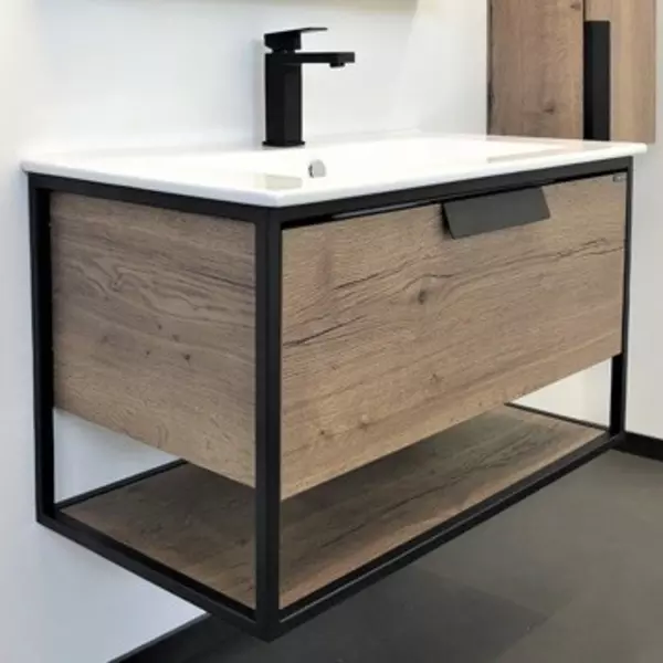 

Тумба с раковиной «Comforty» Бонн 90 (Quadro 90) подвесная дуб тёмный