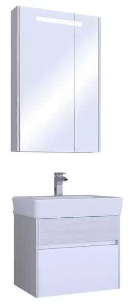 Мебель для ванной подвесная «Aquaton» Верди 60 белая/ясень фабрик - фото 1