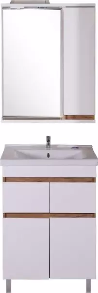 Мебель для ванной «ASB-Woodline» Марко 60 2.2 белая/дуб золотой