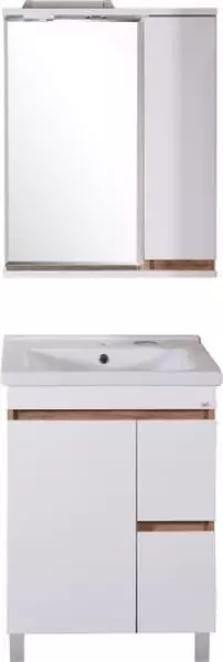 Мебель для ванной «ASB-Woodline» Марко 60 2.1 белая/дуб золотой