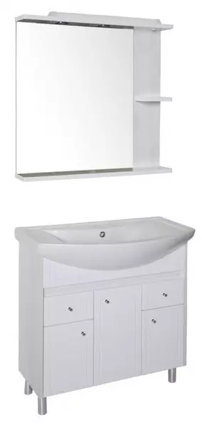 Мебель для ванной «ASB-Woodline» Орхидея 80 белая/северное дерево