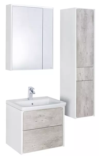 Мебель для ванной подвесная «Roca» Ronda 60 бетон/белая