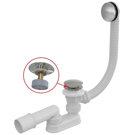 Сифон для ванны слив-перелив AlcaPlast A504CKM перелив 80 см хром Клик-клак 8782₽