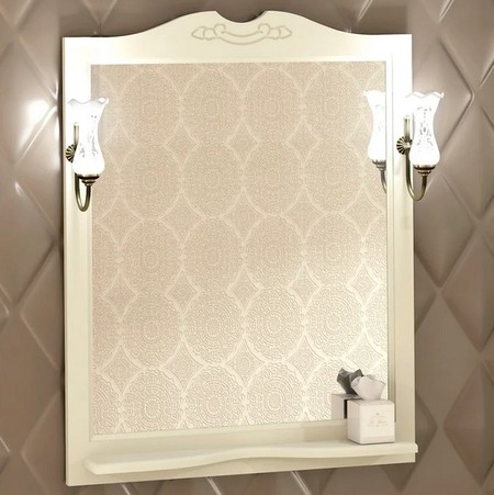 Зеркало из массива Opadiris Клио Тибет 85 без света слоновая кость 17851₽