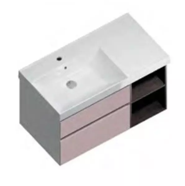 

Тумба с раковиной «Kerama Marazzi» Cubo 90 (Cubo 90) подвесная мальва матовый/метц левая