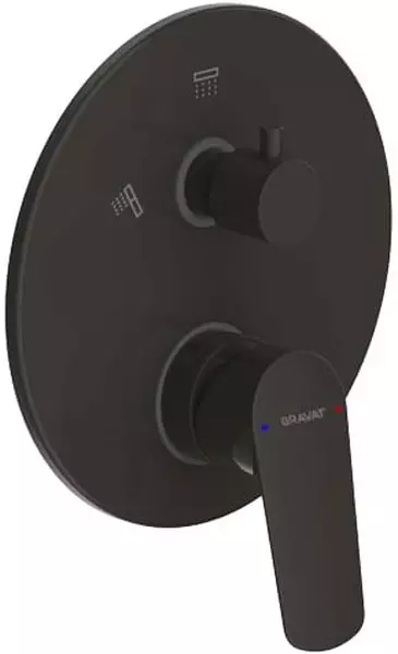 

Внешняя часть смесителя «Bravat» Rhein PB8429564BW-2-ENG чёрный матовый
