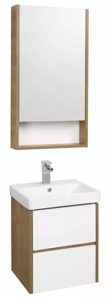 Мебель для ванной подвесная «Aquaton» Сканди 45 белый/дуб Рустикальный - фото 1