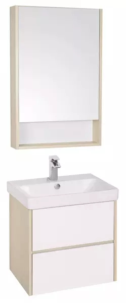 Мебель для ванной подвесная «Aquaton» Сканди 55 белый/дуб Верона - фото 1