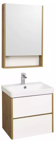 Мебель для ванной подвесная «Aquaton» Сканди 55 белый/дуб Рустикальный - фото 1