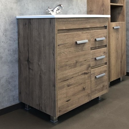 

Тумба с раковиной «Comforty» Марио 75 (Quadro 75) дуб тёмный