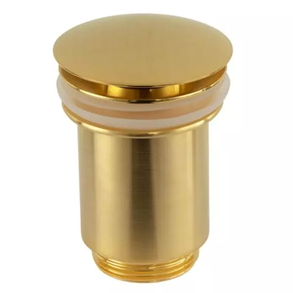 Донный клапан для раковины «Remer» 904CC114BG с механизмом Клик-Клак брашированное золото