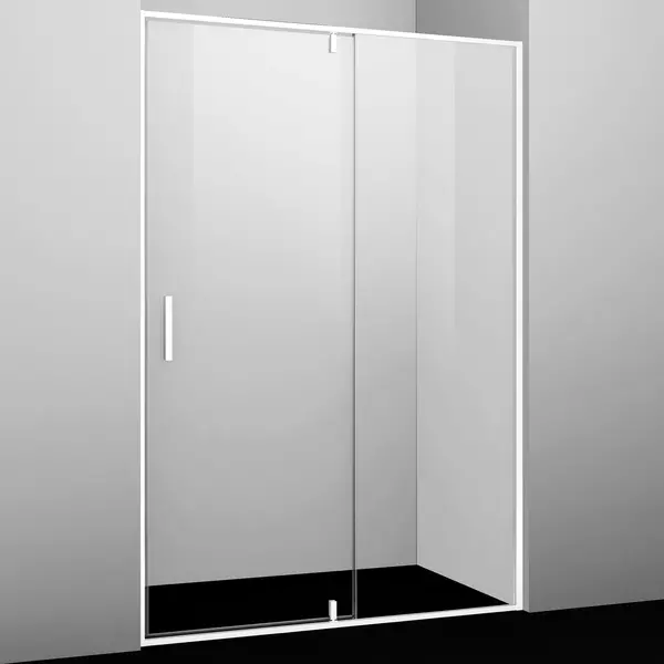 Душевая дверь «WasserKRAFT» Neime 19P04 90,5/200 прозрачная/белая без поддона универсальная