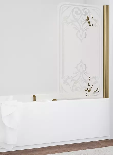 

Шторка на ванну стеклянная «Vegas Glass» EV 76/139 Artdeco D1/бронза правая