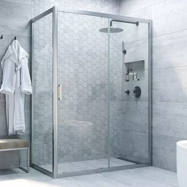 

Душевой угол-ограждение «Vegas Glass» ZP+ZPV Novo 140/90 сатин/чёрный матовый без поддона универсальный