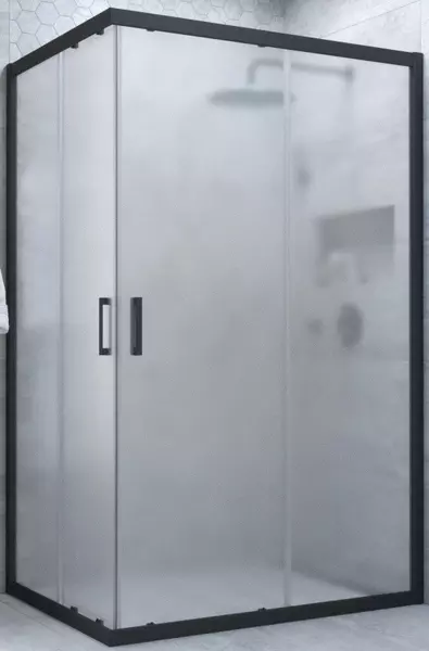 

Душевой угол-ограждение «Vegas Glass» ZA Novo 100/100 сатин/чёрный матовый без поддона универсальный