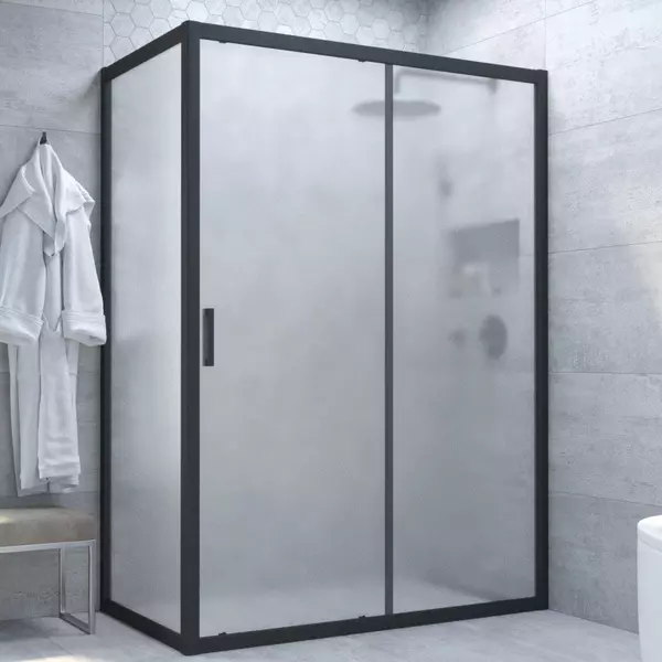 

Душевой угол-ограждение «Vegas Glass» ZP+ZPV Novo 150/100 сатин/чёрный матовый без поддона универсальный