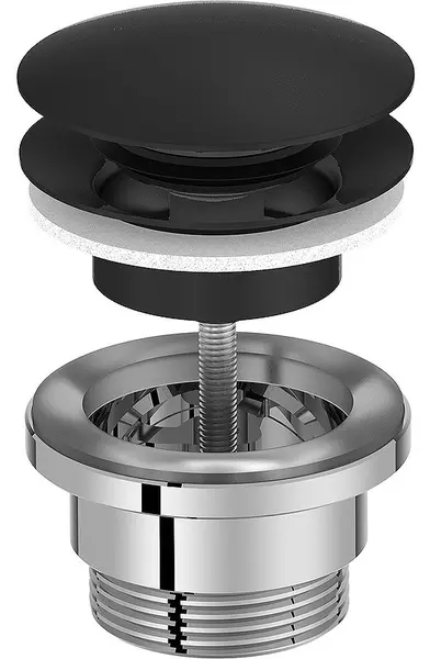 Донный клапан для раковины «Jacob Delafon» E30536-BL с механизмом Клик-Клак чёрный
