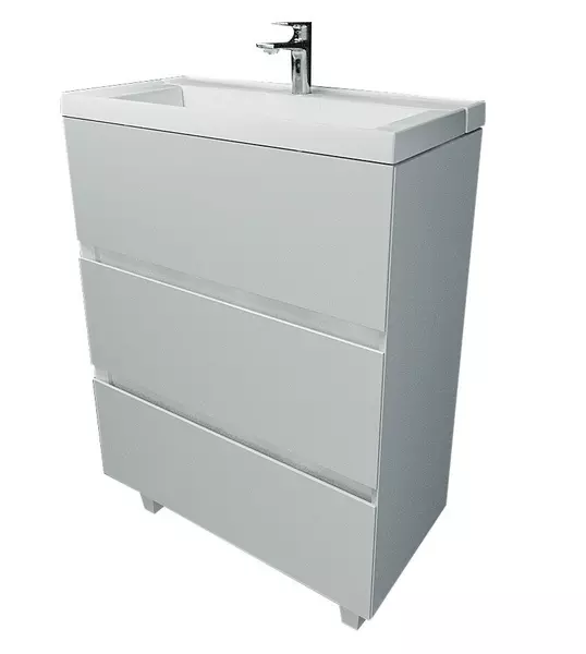 

Тумба с раковиной «Marka One» Bumble 60Н 2я (Bumble 60 Polytitan) белая