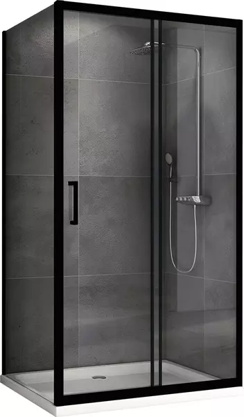 

Душевой угол-ограждение «Abber» Schwarzer Diamant AG30140B-S100B 140/100 прозрачный/чёрный без поддона универсальный