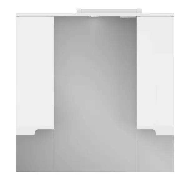 Зеркало с шкафчиком «Uncoria» Брента 80 с подсветкой белый глянец