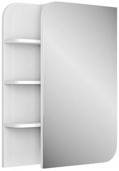 Зеркальный шкаф «Uncoria» Лина 50 без света белый глянец левый