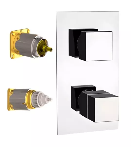 Внешняя часть смесителя Remer Qubica Thermo QT92KB на 2 выхода хром 46200₽