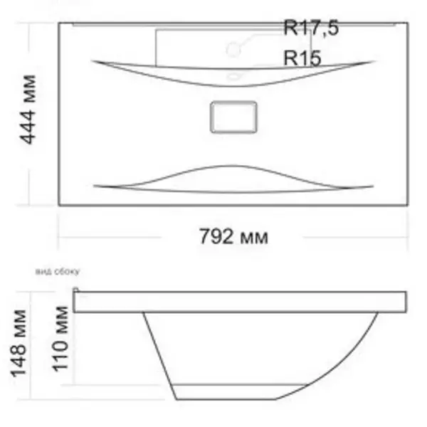 Раковина «Andrea» Elen 80 литьевой мрамор белая