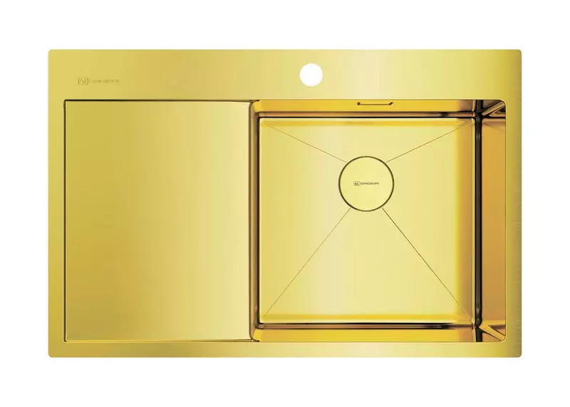 

Мойка для кухни «Omoikiri» Akisame 78 LG R 78/51 нержавеющая сталь светлое золото правая