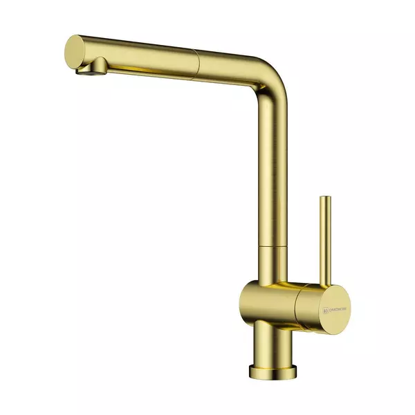 

Смеситель для кухонной мойки «Omoikiri» Akashi-S LG с выдвижным изливом золото