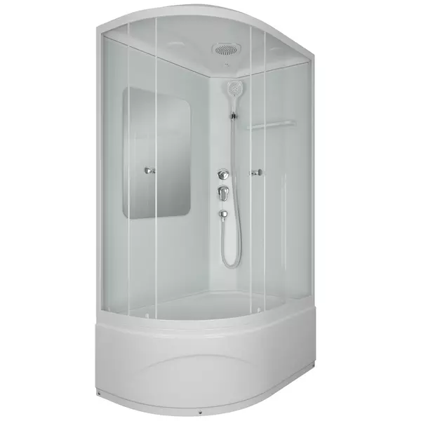 

Душевая кабина «Albert&Bayer» Advance R1208045WCMR с зеркалом высокий поддон прозрачная/белая правая 120/80/218
