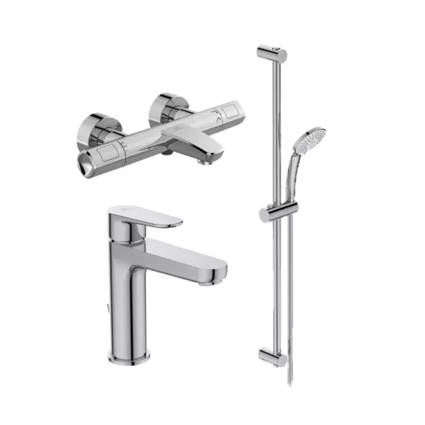 

Комплект смесителей «Ideal Standard» Ceratherm T100 BC985AA с донным клапаном хром