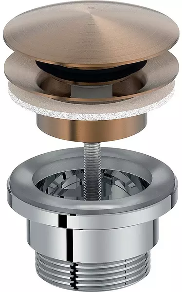 Донный клапан для раковины «Jacob Delafon» E30536-BCN с механизмом Клик-Клак матовое золото