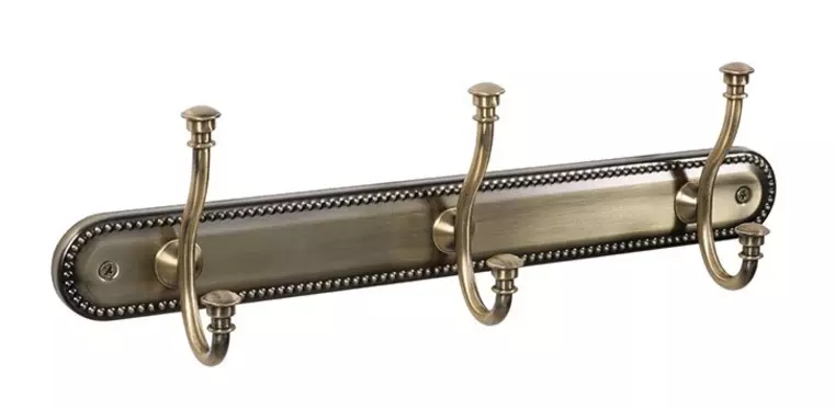 

Планка с крючками «Grampus» Alfa GR-9505-3 на стену античная латунь