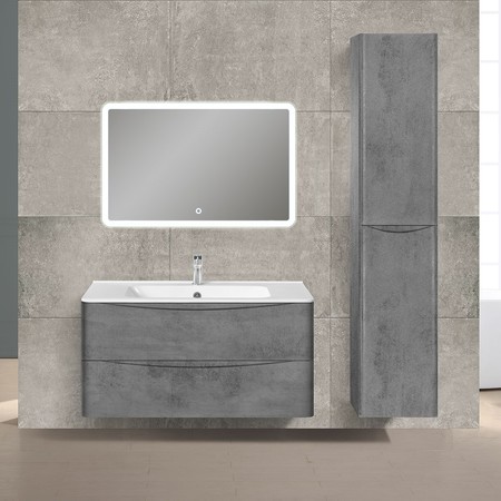 Мебель для ванной подвесная «Vincea» Paola 100 Beton раковина белая