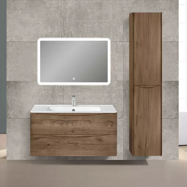 

Мебель для ванной подвесная «Vincea» Paola 100 V.Oak раковина белая