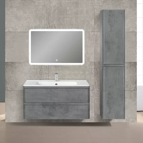 Мебель для ванной подвесная «Vincea» Vico 100 Beton раковина белая