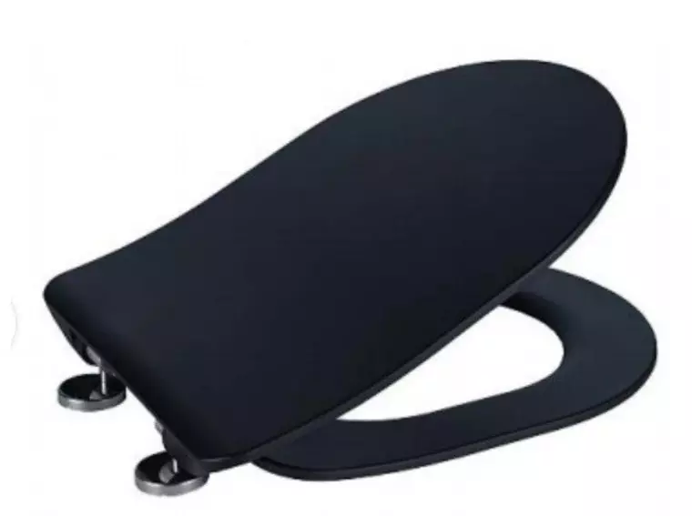 Сиденье для унитаза «Esbano» Lotus ZAESUPLOTUBM ультратонкое дюропласт с микролифтом черное матовое