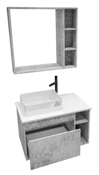 Мебель для ванной подвесная «Grossman» Фалькон 80 бетон