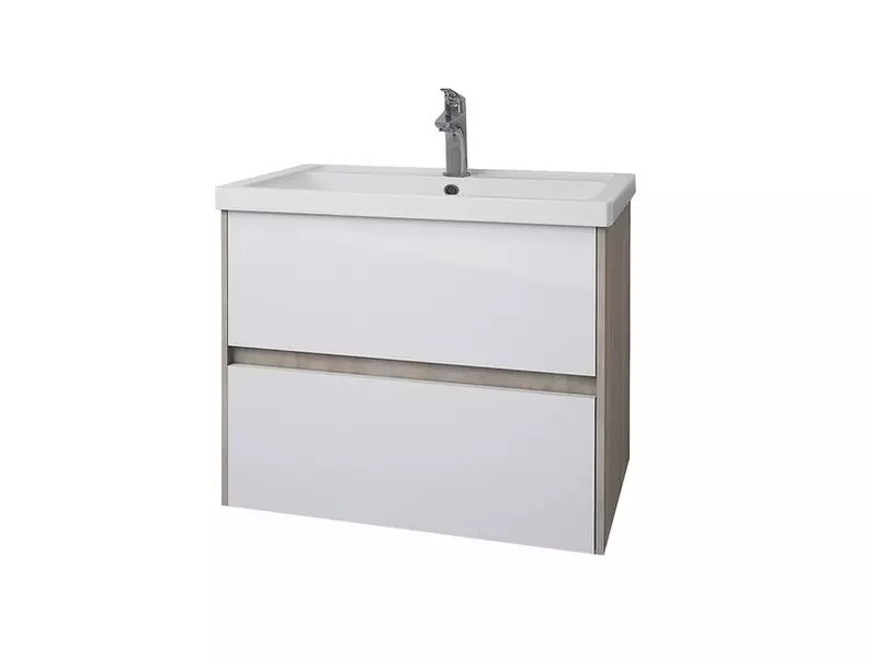 Мебель для ванной подвесная «Spectrum» Киото 70 арт 115 белая/дуб сонома