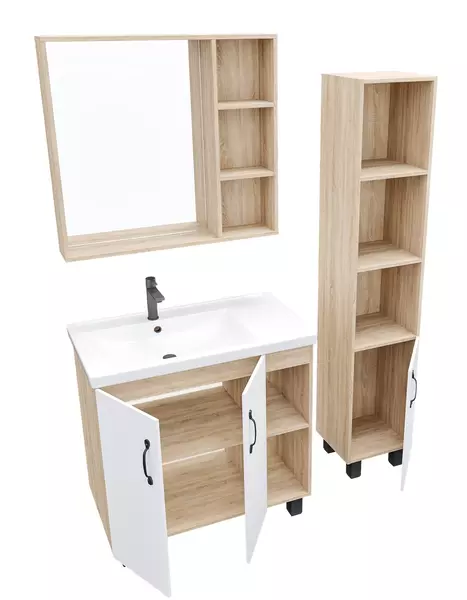 Мебель для ванной «Grossman» Флай 80 белая/дуб сонома - фото 1