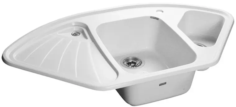 

Мойка для кухни угловая «GranFest» Corner C-1040E 104/56 искусственный камень иней