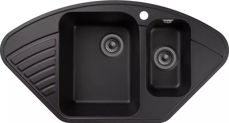 

Мойка для кухни угловая «GranFest» Quarz GF-Z14 93/50 искусственный камень черная