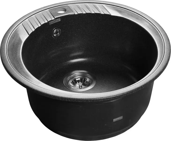 

Мойка для кухни «GranFest» Rondo GF-R520 52/52 искусственный камень черная