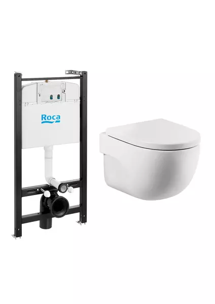 

Комплект инсталляция с унитазом «Roca» Meridian Pack 7893104990 безободковый белый