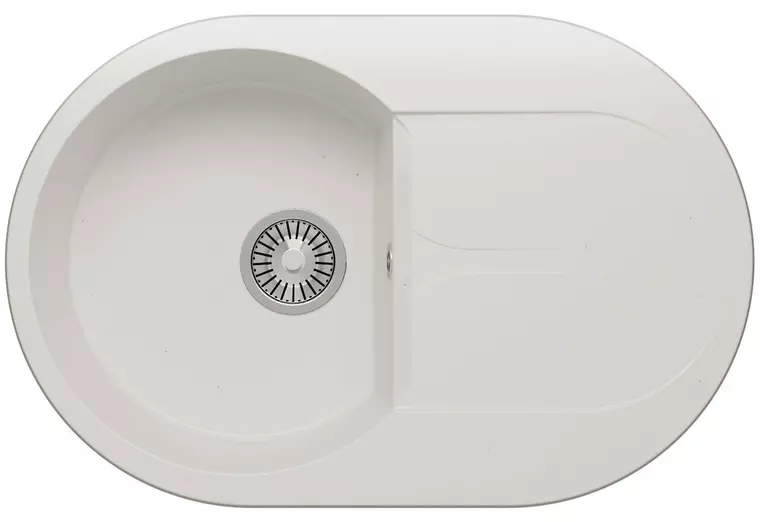 

Мойка для кухни «Polygran» Atol-760 76/50 №36 искусственный камень белый хлопок