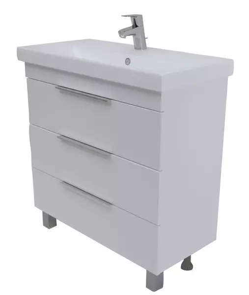 

Тумба с раковиной «Marka One» Gaula 80Н 3я (Moduo 80 Slim) белая