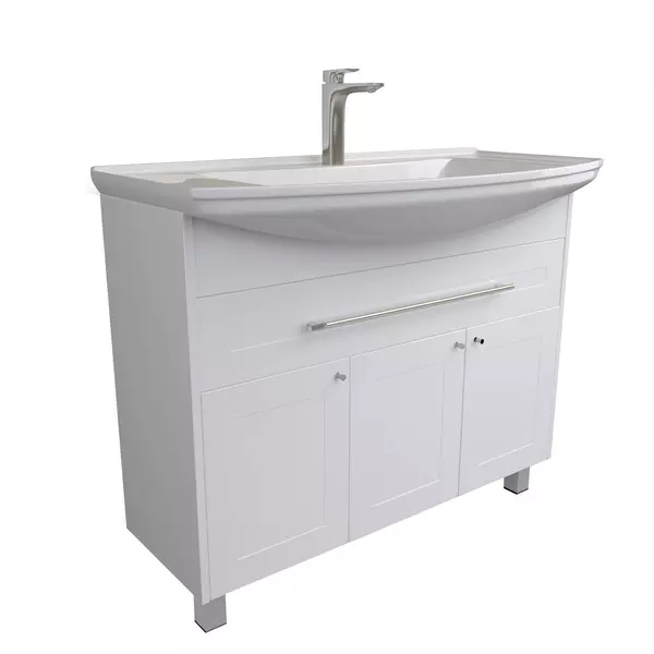 

Тумба с раковиной «1Marka» Lina Classic New 105Н 1я 3д (Стиль 105) белый глянец